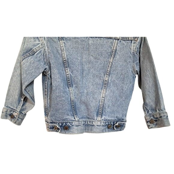 Vintage 90s Levis Stonewash Denim Trucker Jacket XXS Petite Made in USA Custom S - Picture 11 of 14